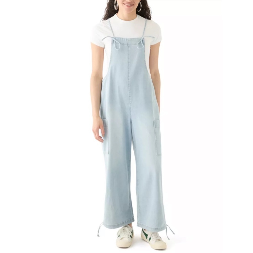 Vanilla Star Sky Blue Women's Denim Wide Leg Overalls | Jumpsuit - Picture 1 of 9